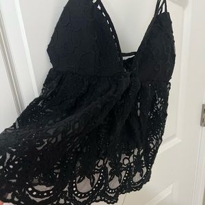 Millau Black Crop Top Lingerie Blouse